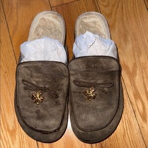 Tory Burch Brown Mules with Gold Accent